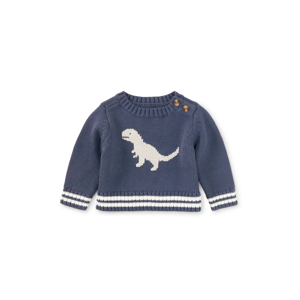 Tea Collection Boys Blue Dinosaur Sweater size: 6-9 Months
